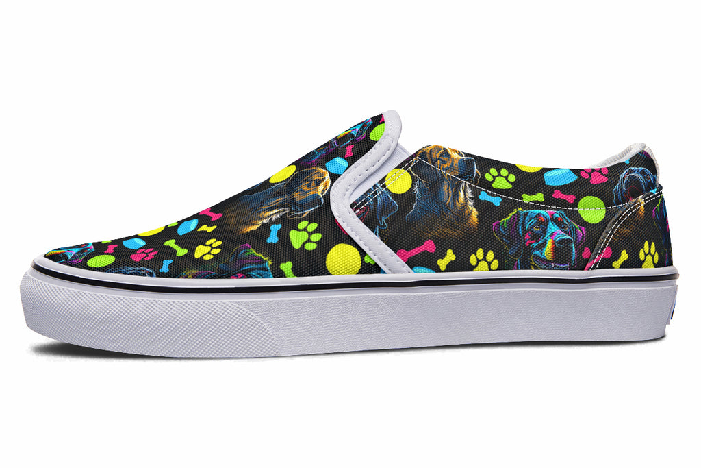 Neon Dogs Slip Ons - Offbeat Sweetie