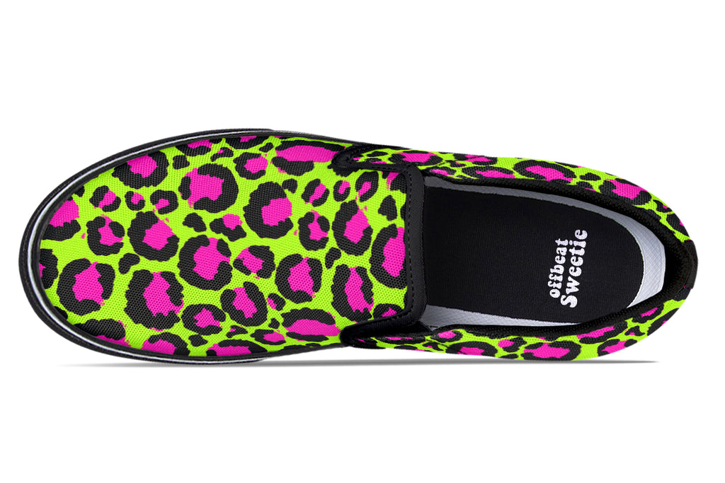 Neon Leopard Slip Ons - Offbeat Sweetie