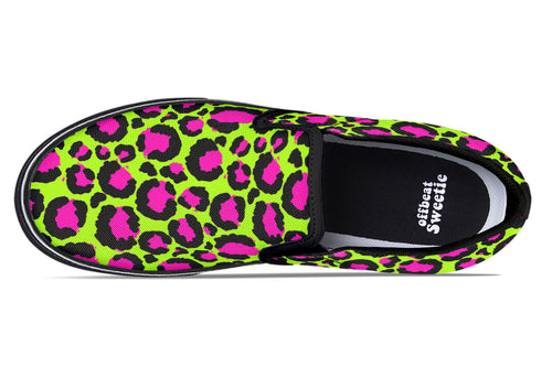 Neon Leopard Slip Ons - Offbeat Sweetie