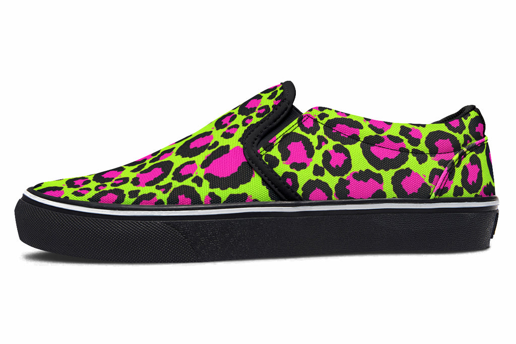 Neon Leopard Slip Ons - Offbeat Sweetie