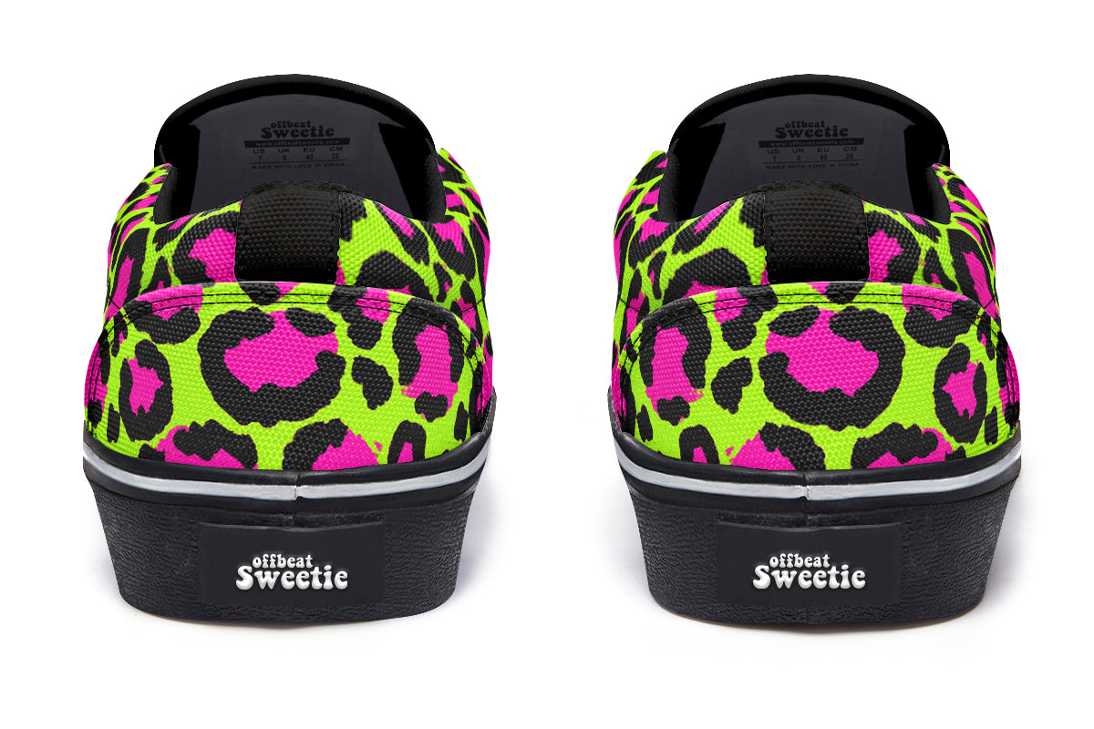 Neon Leopard Slip Ons - Offbeat Sweetie