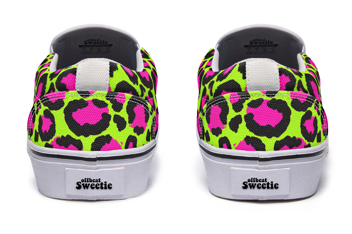 Neon Leopard Slip Ons - Offbeat Sweetie