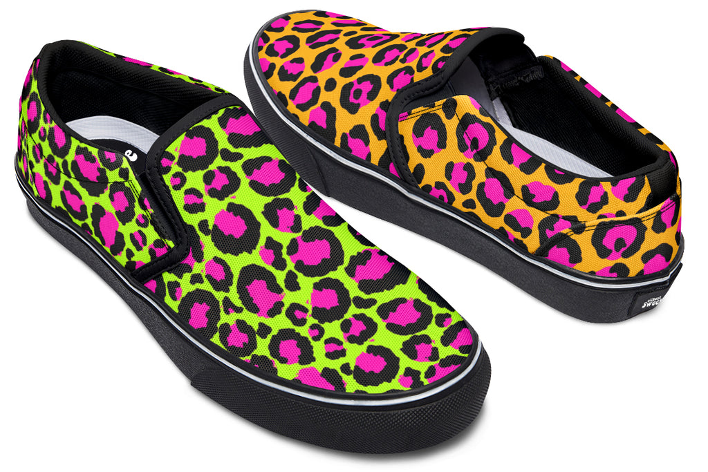 Neon Leopard x Neon Safari Mismatch Slip Ons