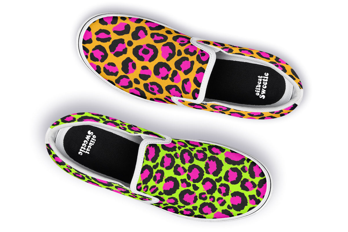 Neon Leopard x Neon Safari Mismatch Slip Ons