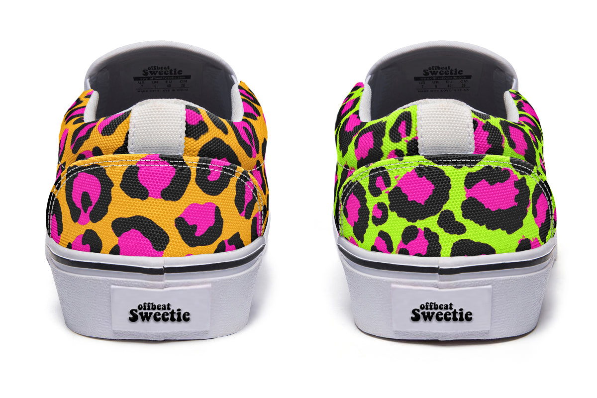 Neon Leopard x Neon Safari Mismatch Slip Ons