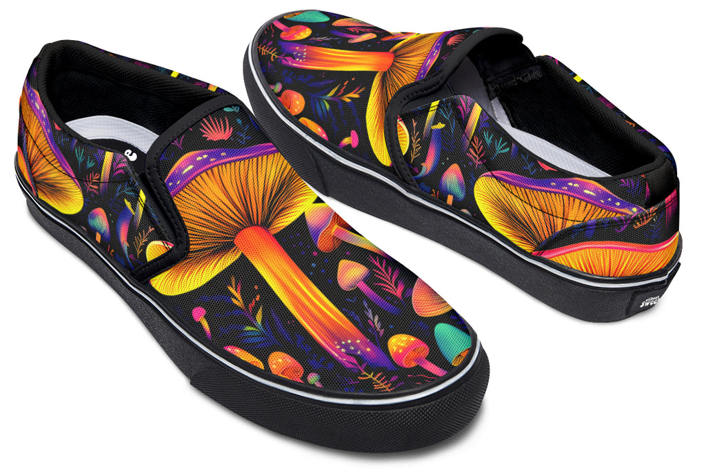 Neon Mushrooms Slip Ons - Offbeat Sweetie