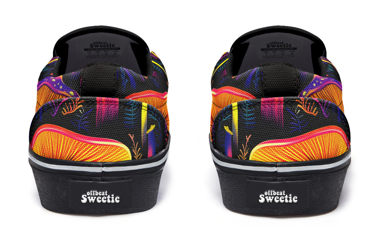 Neon Mushrooms Slip Ons - Offbeat Sweetie