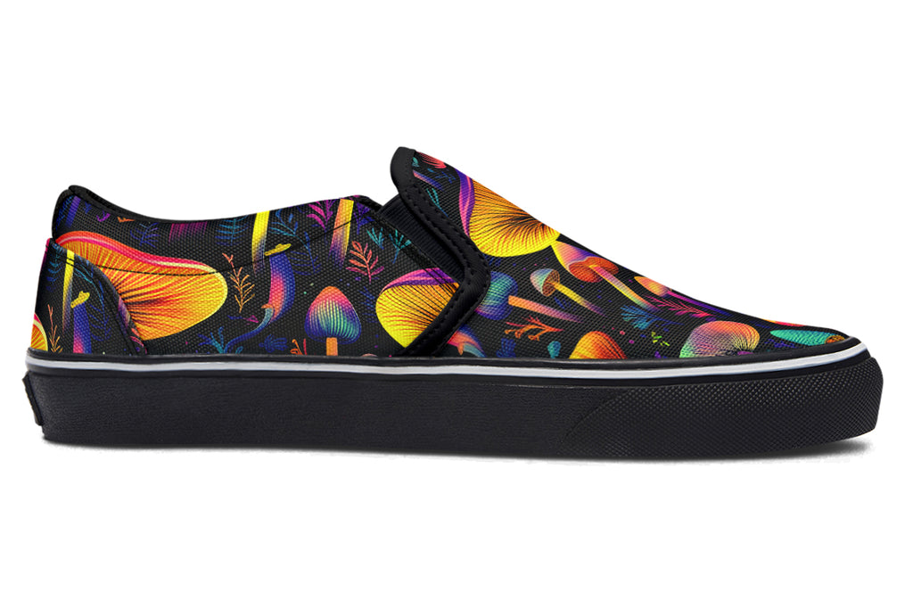 Neon Mushrooms Slip Ons - Offbeat Sweetie