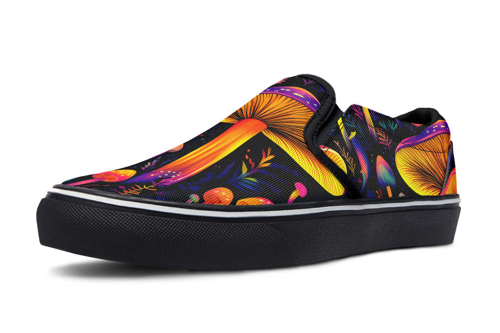 Neon Mushrooms Slip Ons - Offbeat Sweetie