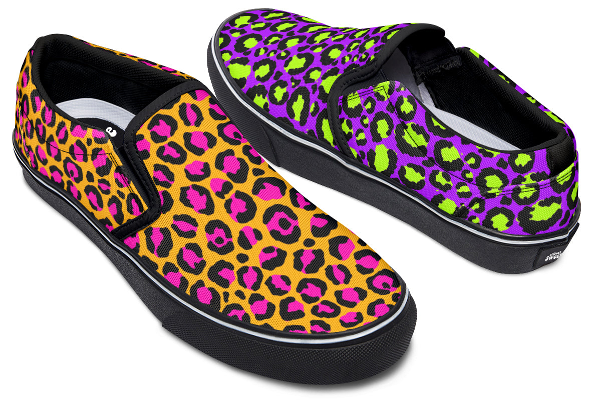 Neon Safari x Zombie Leopard Mismatch Slip Ons