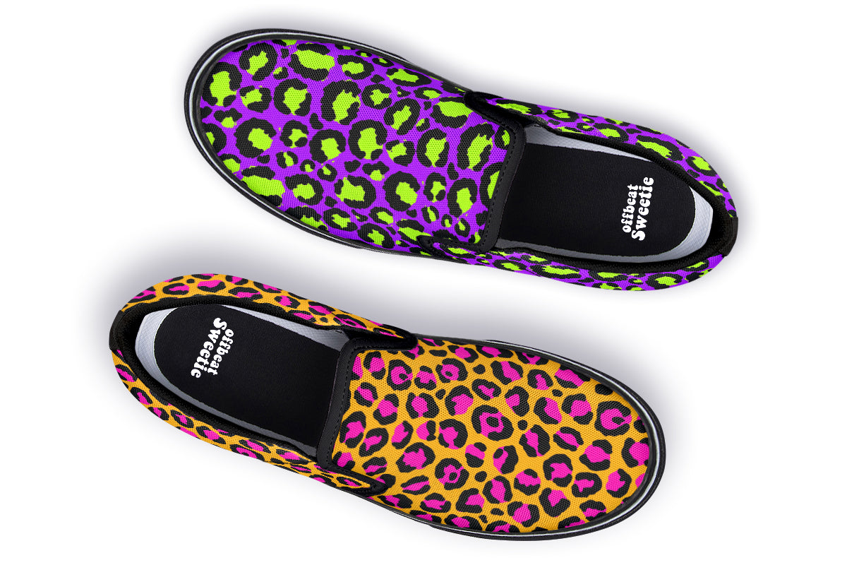 Neon Safari x Zombie Leopard Mismatch Slip Ons