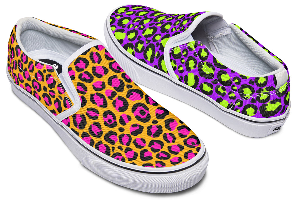 Neon Safari x Zombie Leopard Mismatch Slip Ons