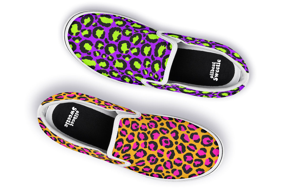 Neon Safari x Zombie Leopard Mismatch Slip Ons