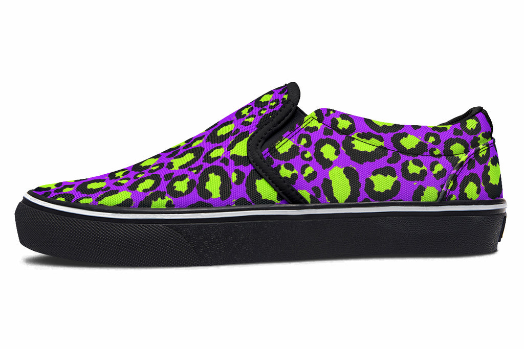 Neon Safari x Zombie Leopard Mismatch Slip Ons