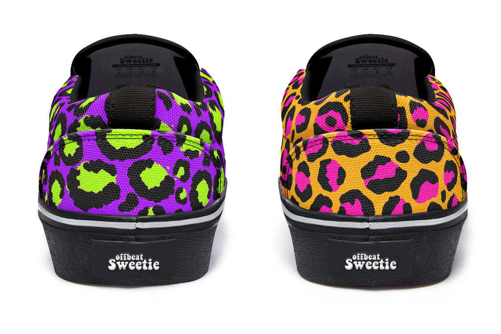 Neon Safari x Zombie Leopard Mismatch Slip Ons
