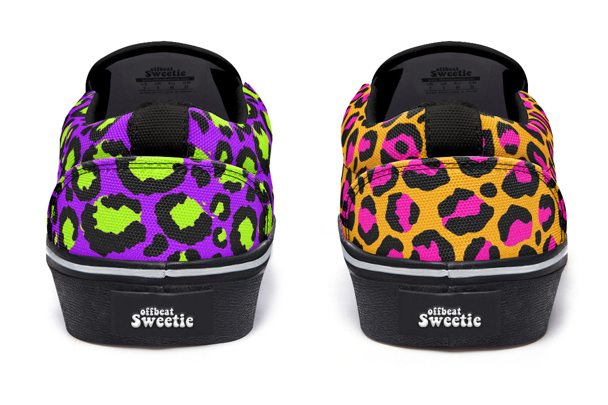 Neon Safari x Zombie Leopard Mismatch Slip Ons