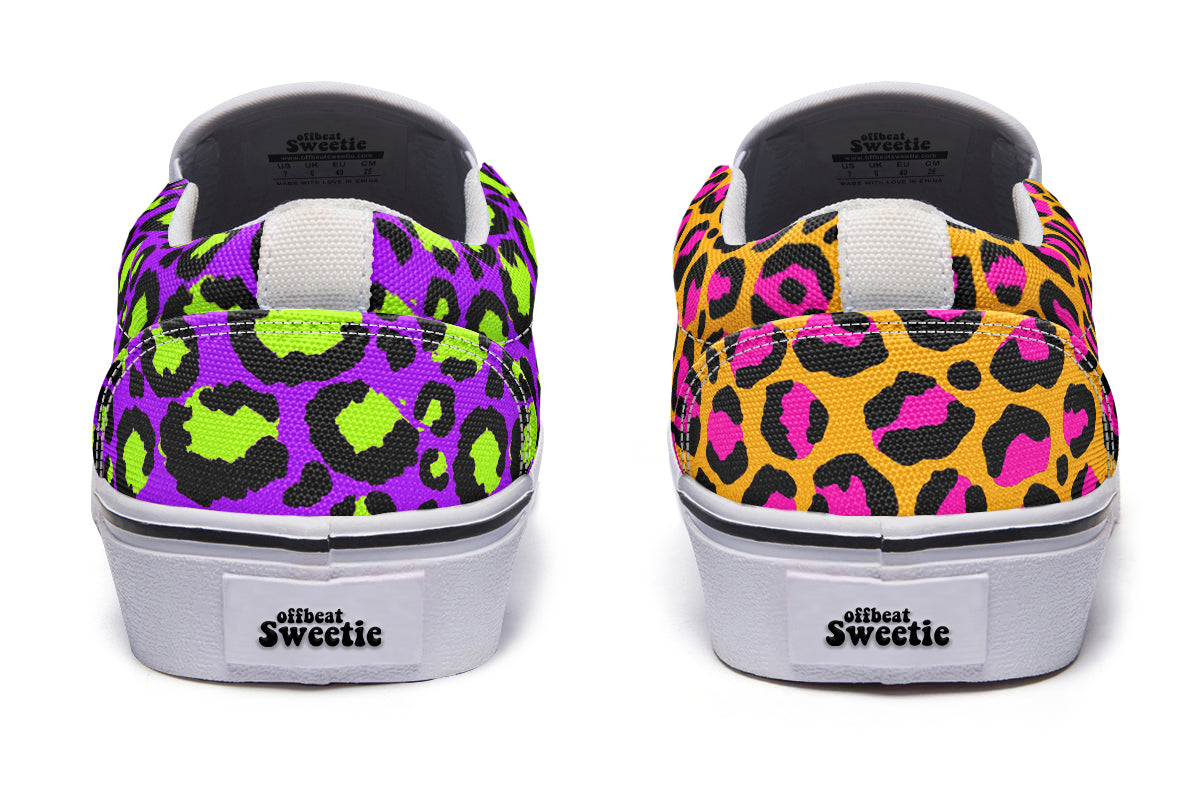 Neon Safari x Zombie Leopard Mismatch Slip Ons
