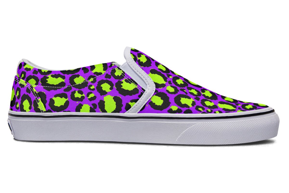 Neon Safari x Zombie Leopard Mismatch Slip Ons