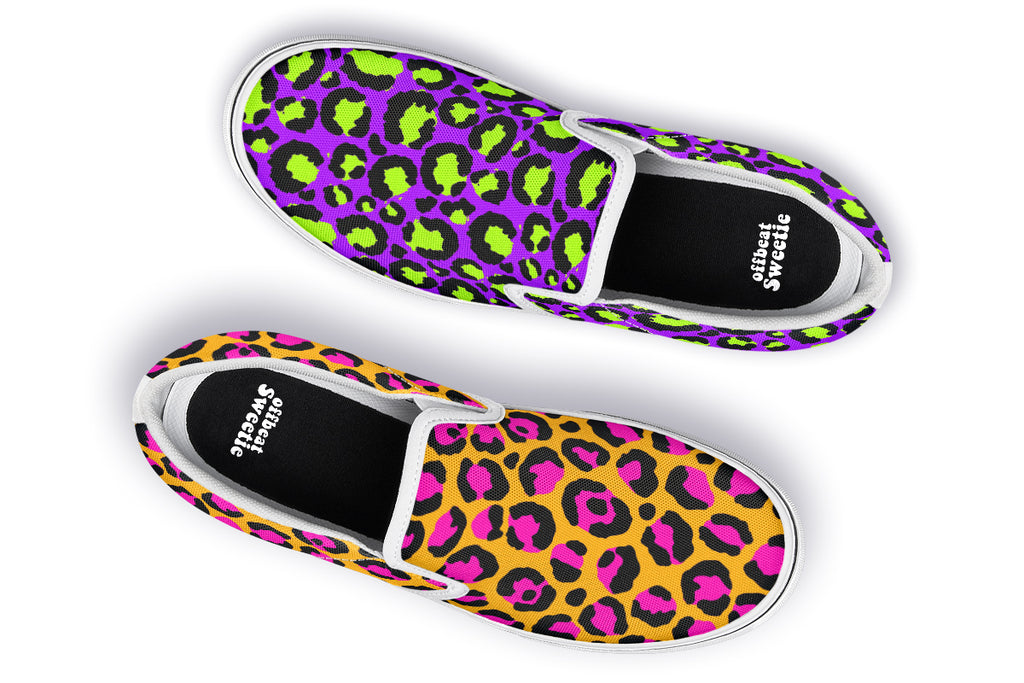 Neon Safari x Zombie Leopard Mismatch Slip Ons