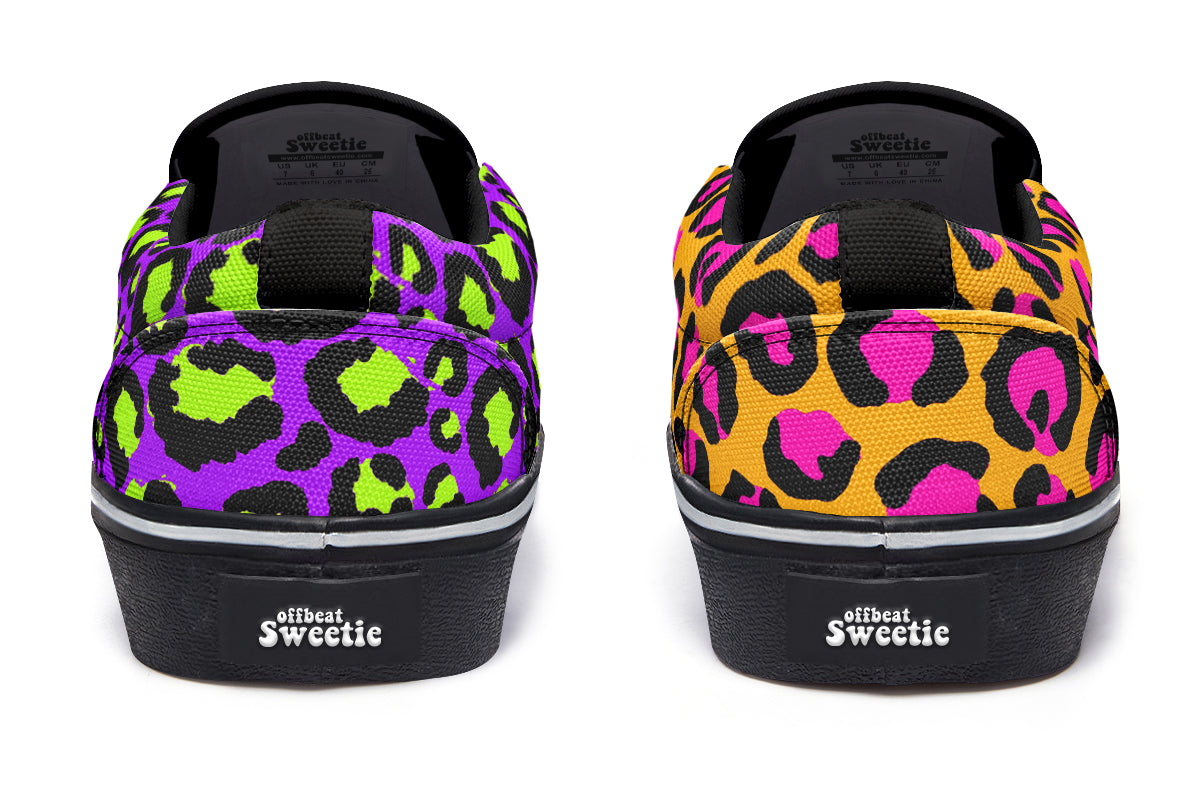 Neon Safari x Zombie Leopard Mismatch Slip Ons