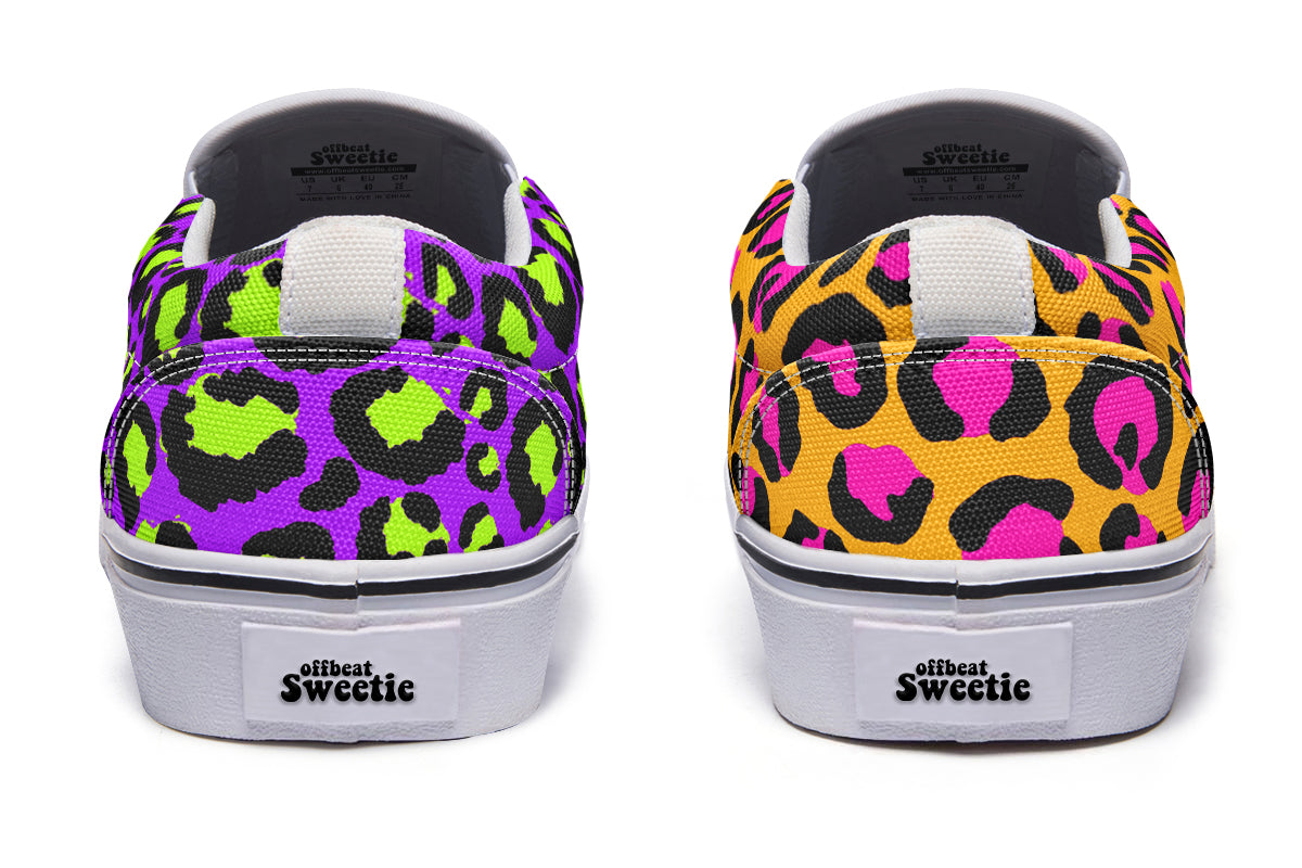 Neon Safari x Zombie Leopard Mismatch Slip Ons