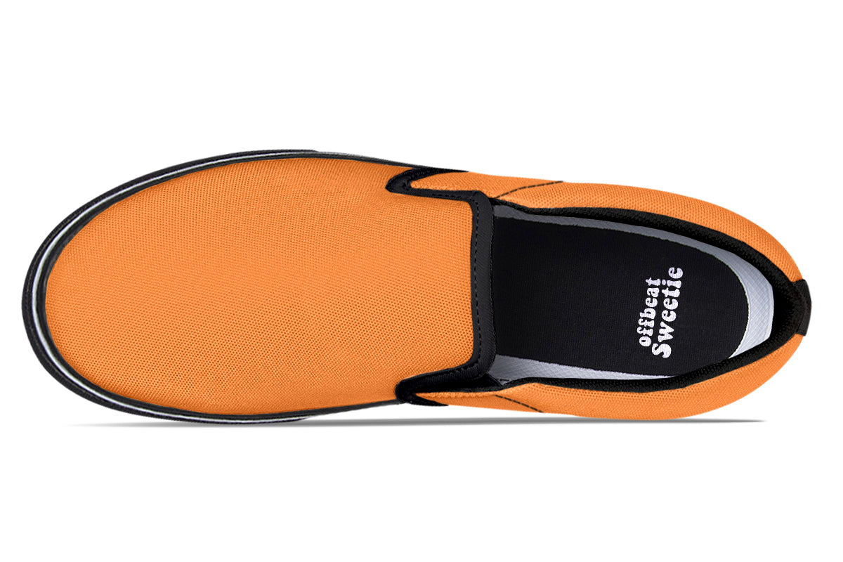 Orange and Green Mismatch Slip Ons - Offbeat Sweetie