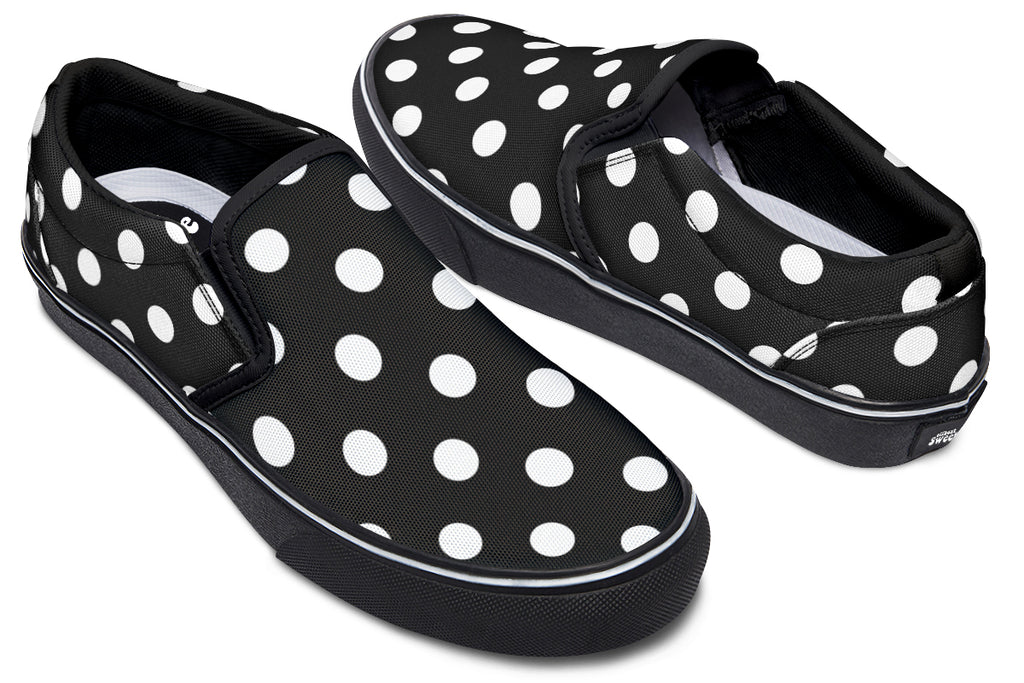 Paint It Black Polka Dot Slip Ons