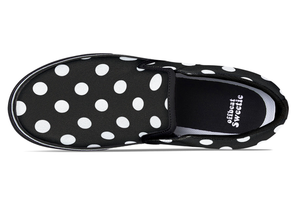 Paint It Black Polka Dot Slip Ons