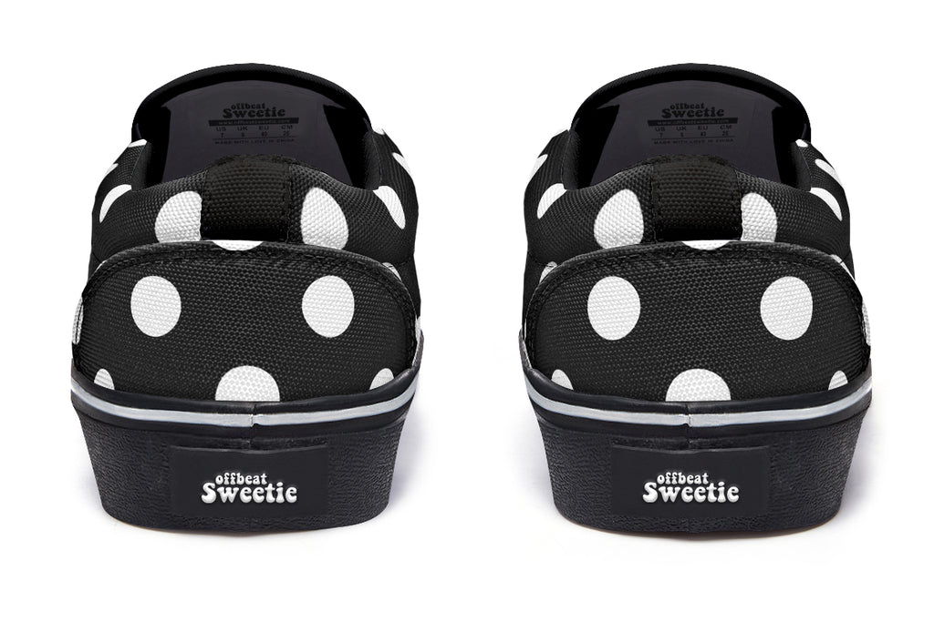 Paint It Black Polka Dot Slip Ons
