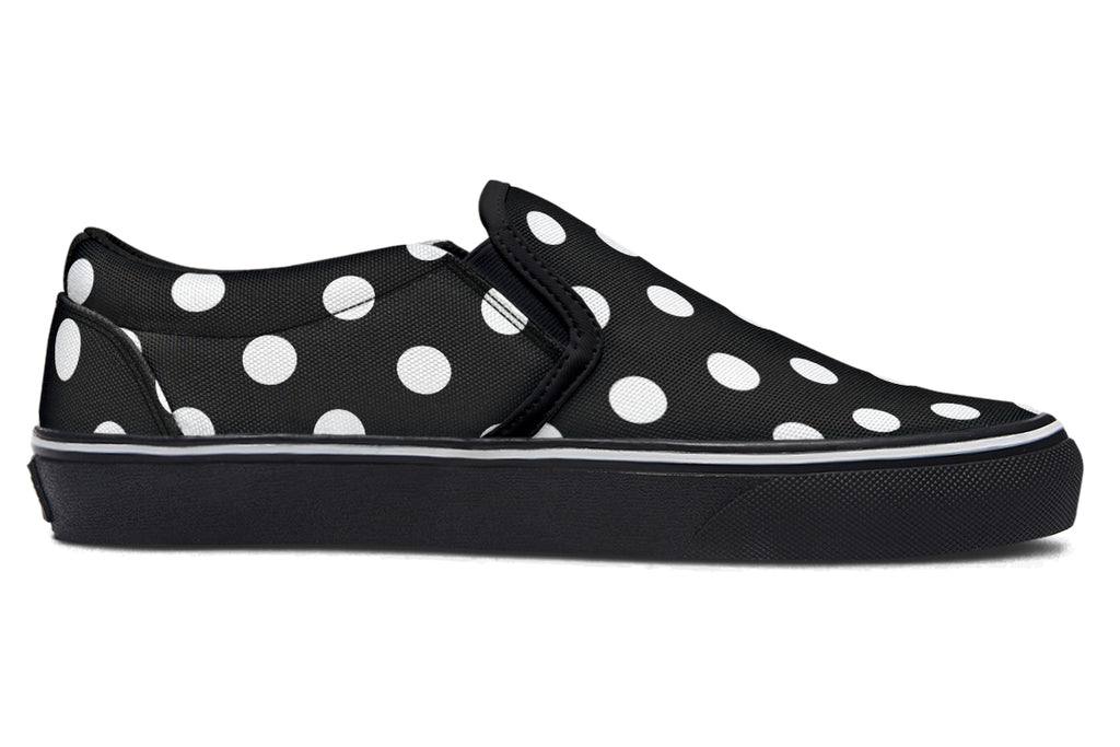 Paint It Black Polka Dot Slip Ons