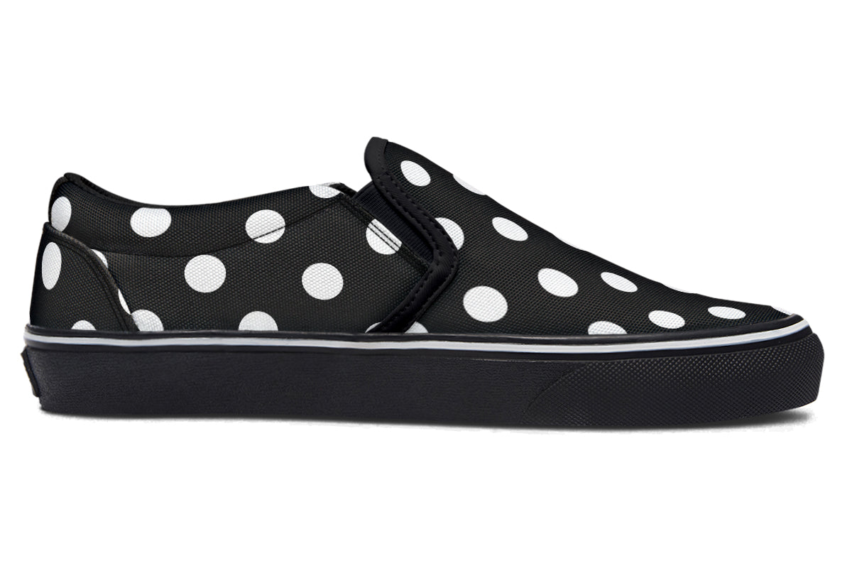 Paint It Black Polka Dot Slip Ons