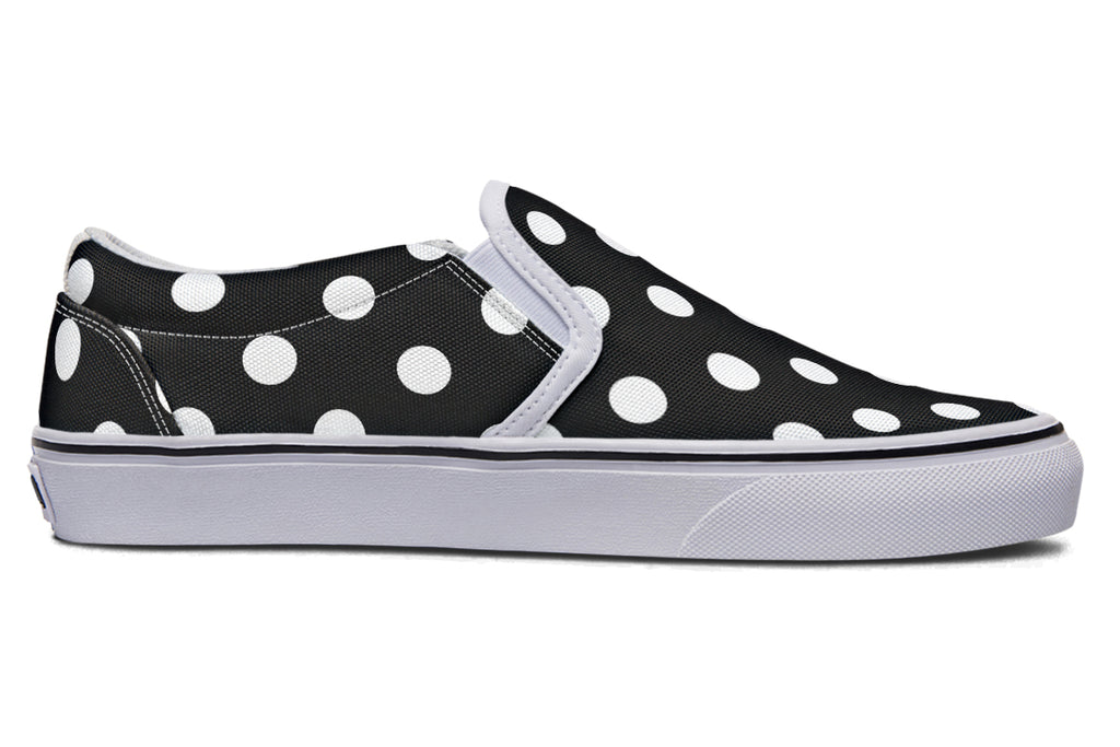 Paint It Black Polka Dot Slip Ons