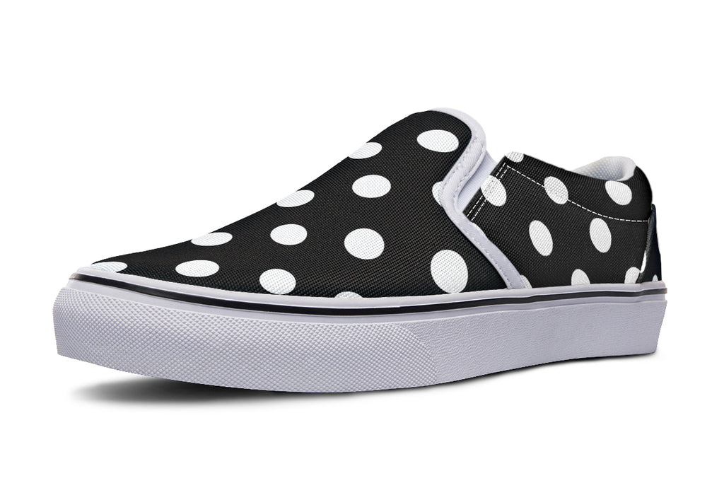 Paint It Black Polka Dot Slip Ons