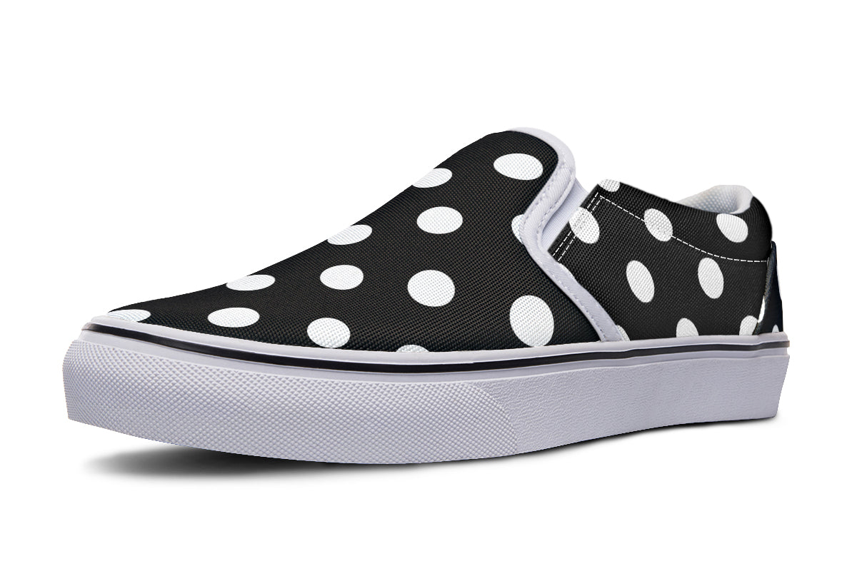 Paint It Black Polka Dot Slip Ons