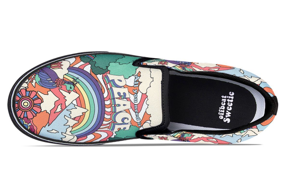 Peace And Love Slip Ons - Offbeat Sweetie