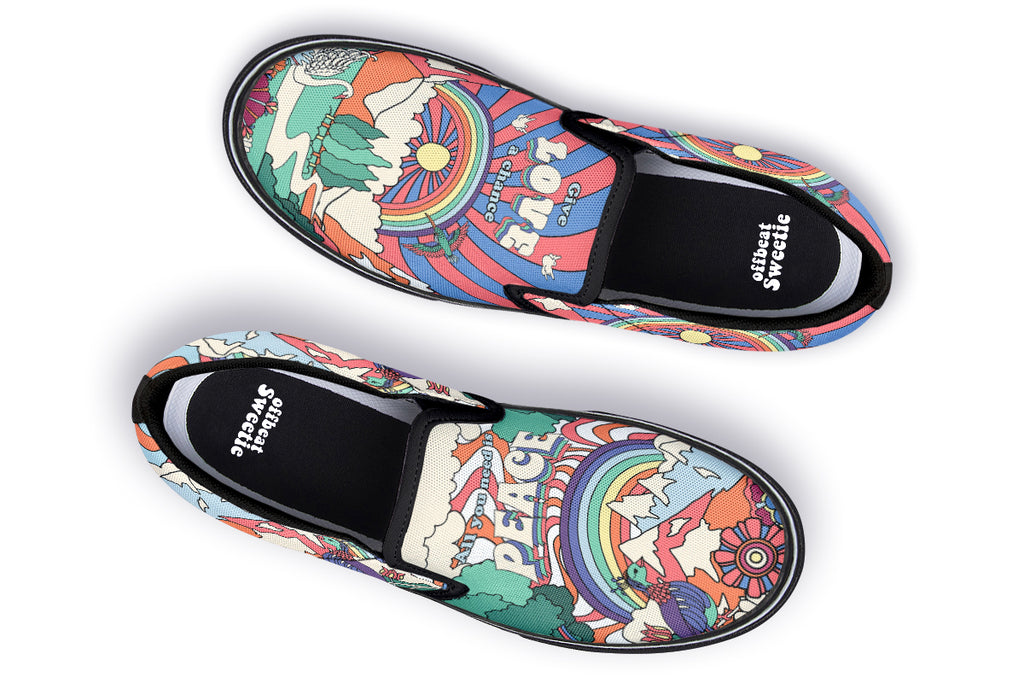 Peace And Love Slip Ons - Offbeat Sweetie