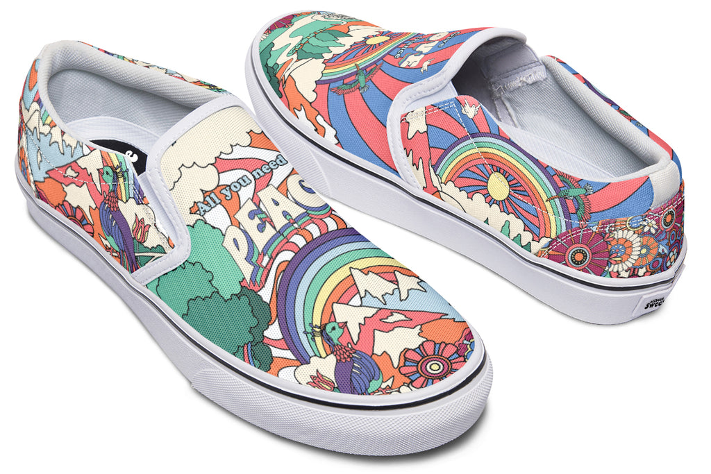 Peace And Love Slip Ons - Offbeat Sweetie