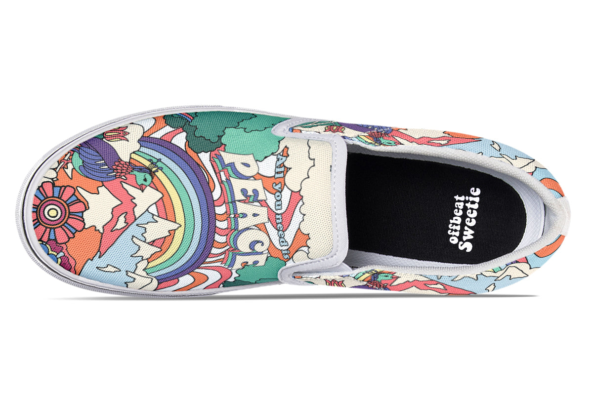 Peace And Love Slip Ons - Offbeat Sweetie