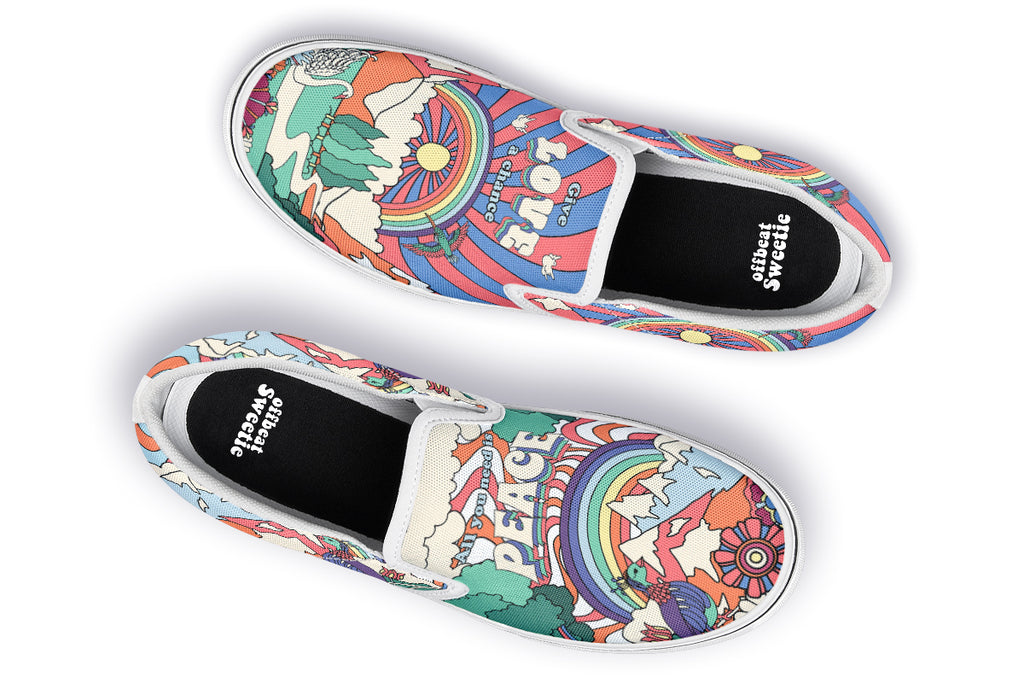 Peace And Love Slip Ons - Offbeat Sweetie