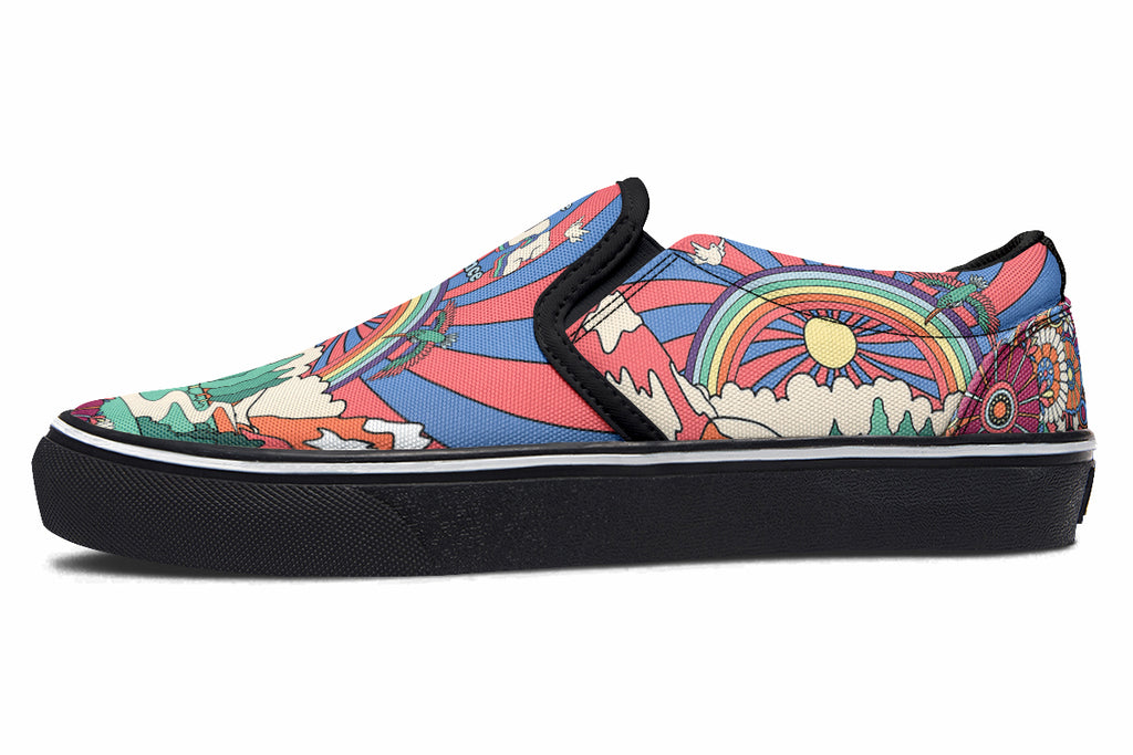 Peace And Love Slip Ons - Offbeat Sweetie