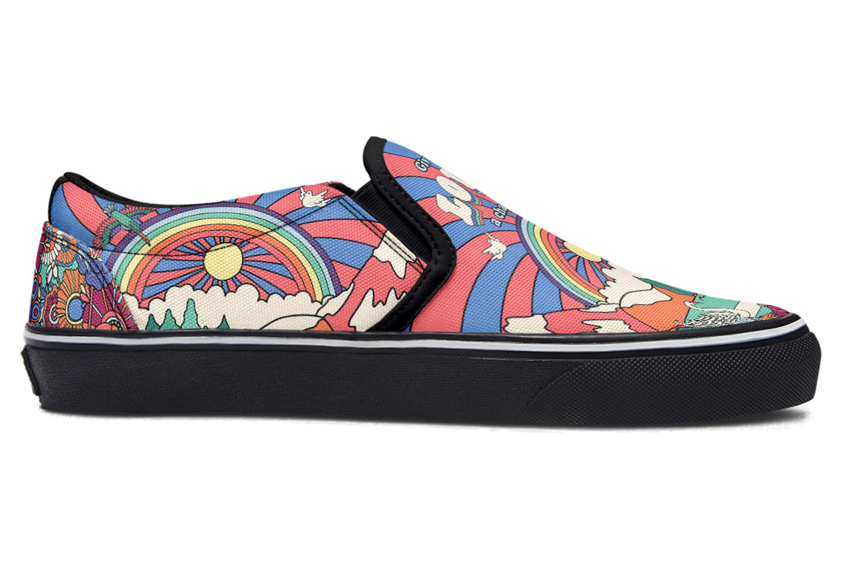 Peace And Love Slip Ons - Offbeat Sweetie