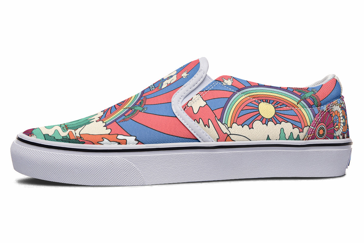 Peace And Love Slip Ons - Offbeat Sweetie