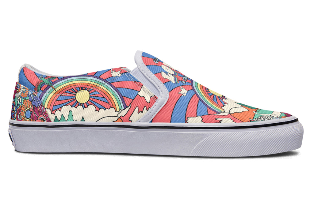 Peace And Love Slip Ons - Offbeat Sweetie