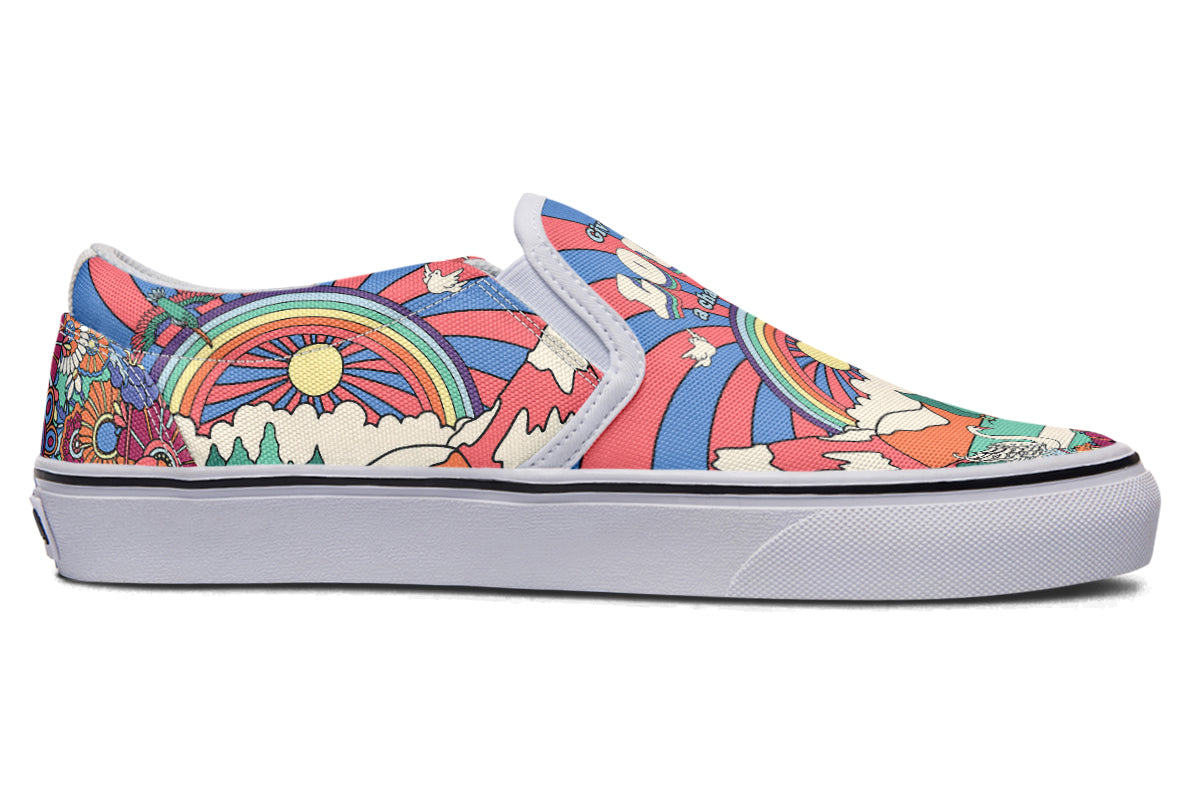 Peace And Love Slip Ons - Offbeat Sweetie