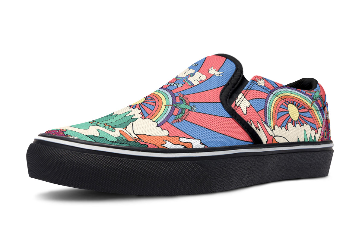 Peace And Love Slip Ons - Offbeat Sweetie