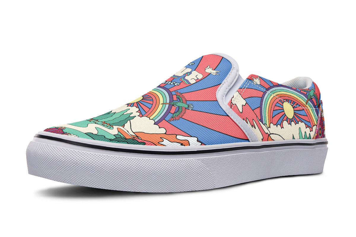 Peace And Love Slip Ons - Offbeat Sweetie