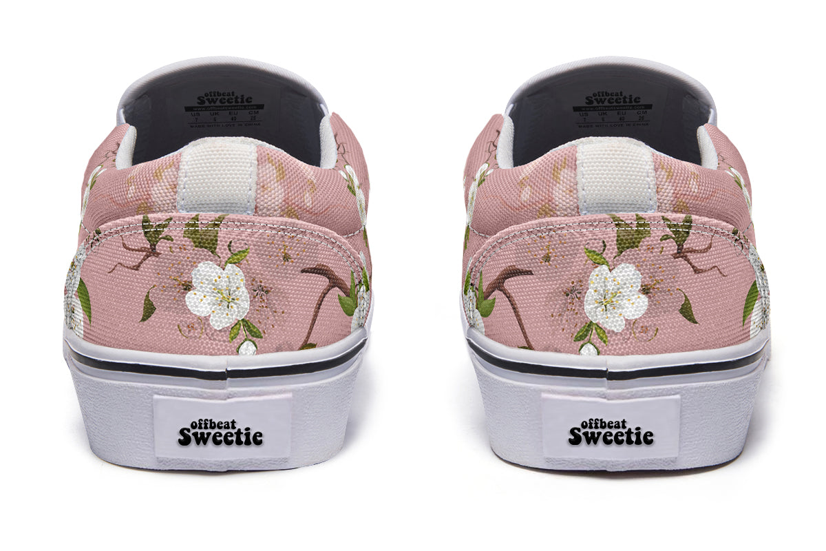 Peach Blossoms Slip Ons - Offbeat Sweetie