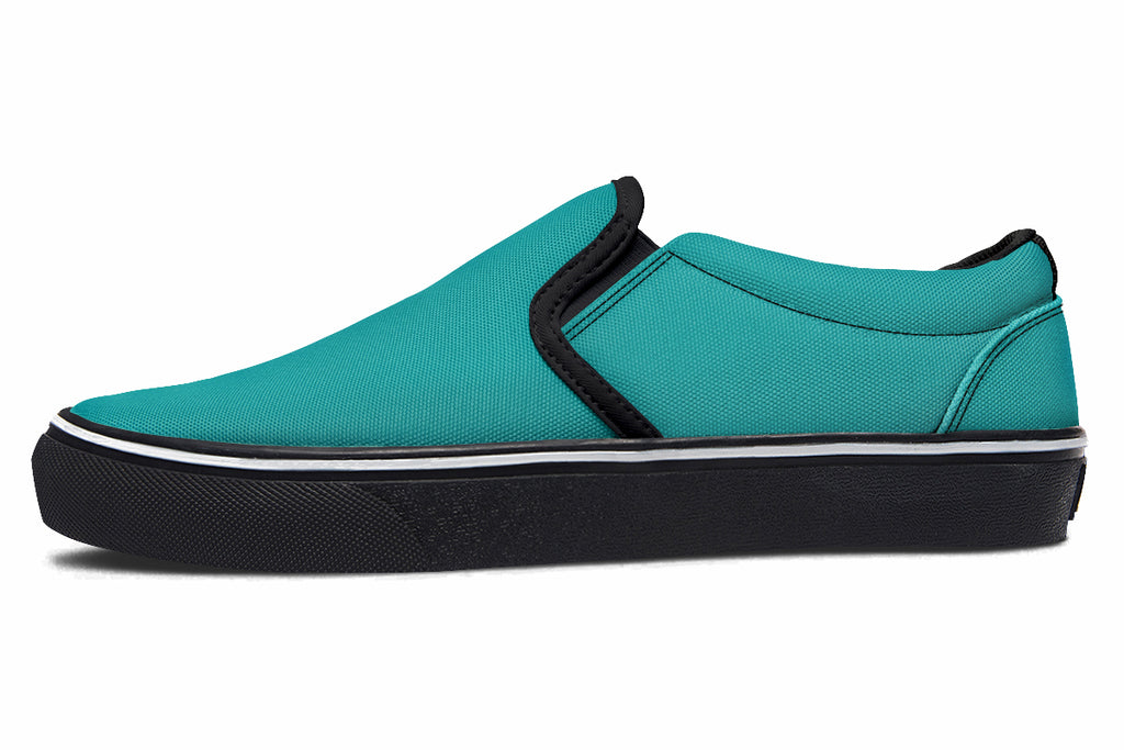 Pennyroyal Teal Slip Ons - Offbeat Sweetie
