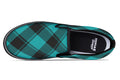 Pennyroyal Teal Plaid Slip Ons