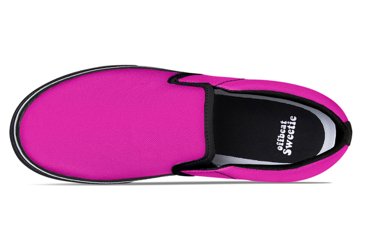 Pink And Green Mismatch Slip Ons